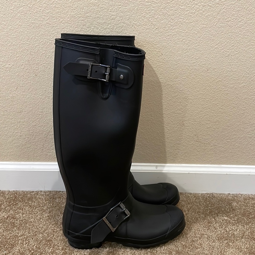 Hunter Boots Women's Original Tall Black Boots Size 9 rain boots - Picture 3 of 8